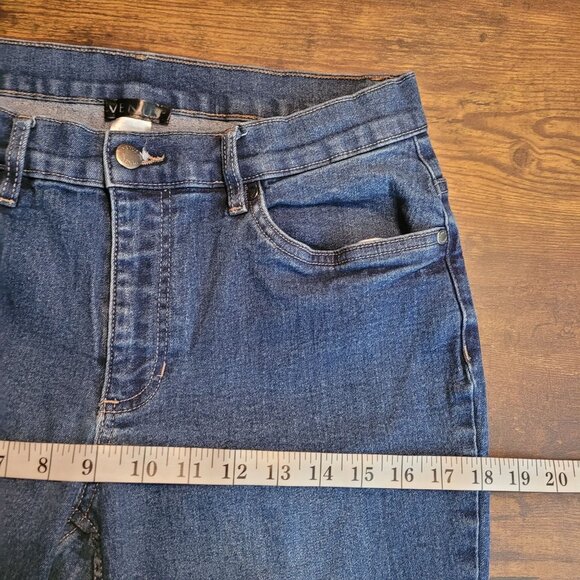 Venus Jeans Size 10 Bootcut Mid Rise Medium Dark Wash Stretch Western Denim - Picture 6 of 10